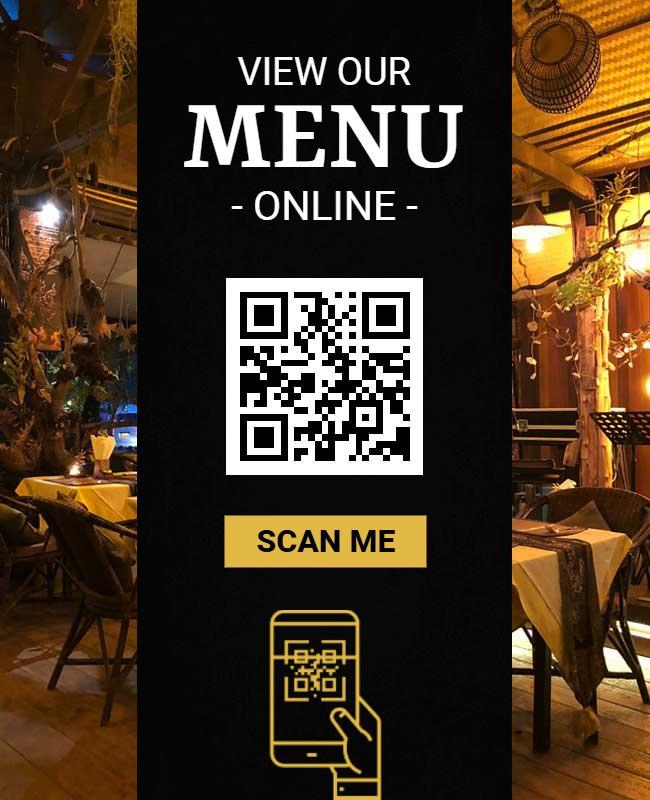 Restaurant Online Menu QR Code Flyer Template