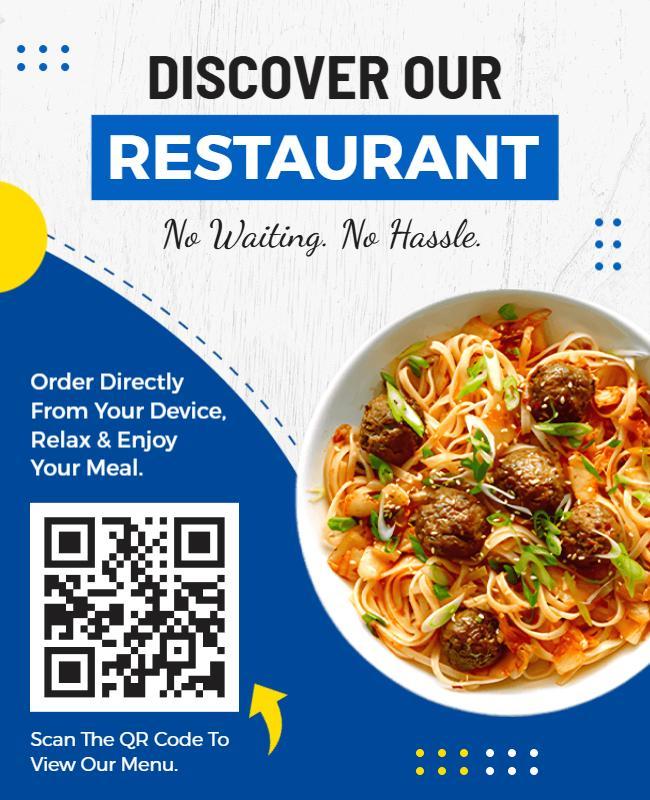 Restaurant QR Code Menu Flyer Template