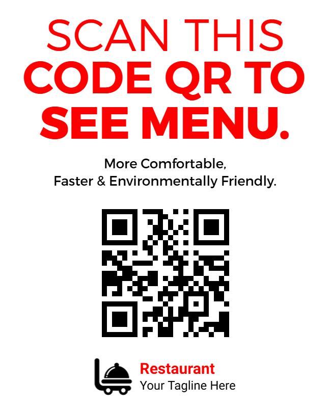 Restaurant QR Code Menu Promotion Flyer Template