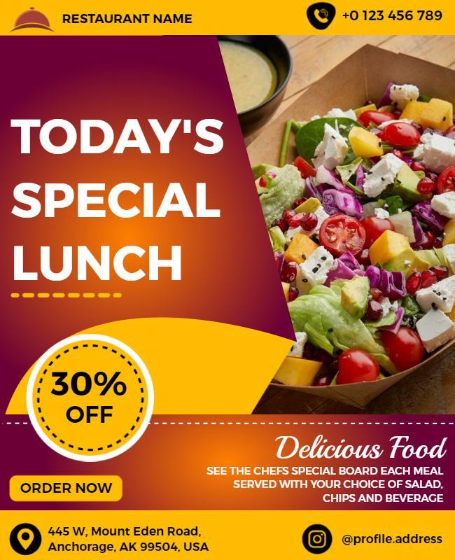 Restaurant Special Lunch Promotion Flyer Template