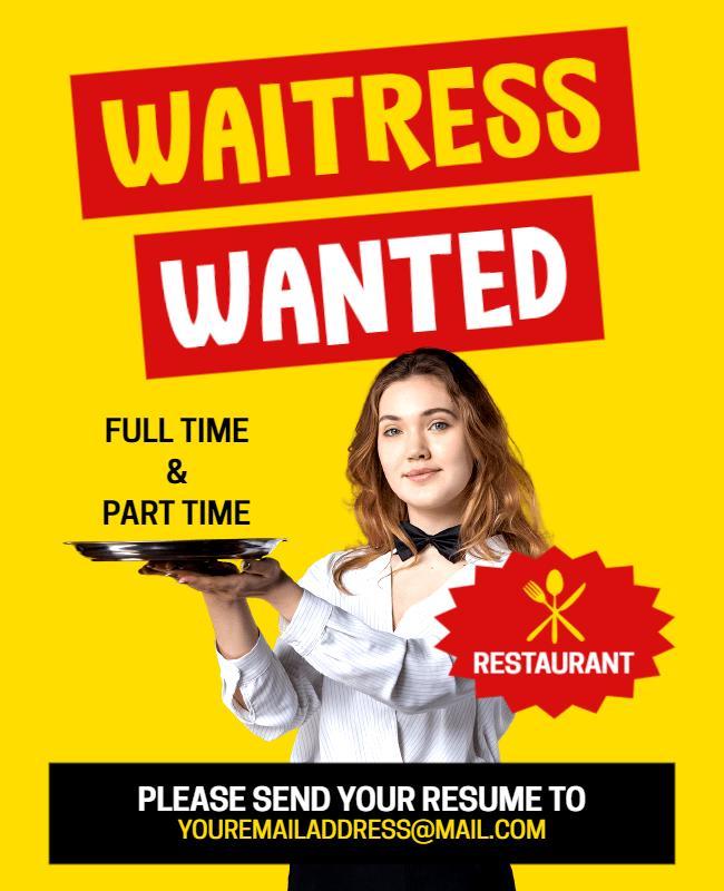 Restaurant Waitress Hiring Flyer Template