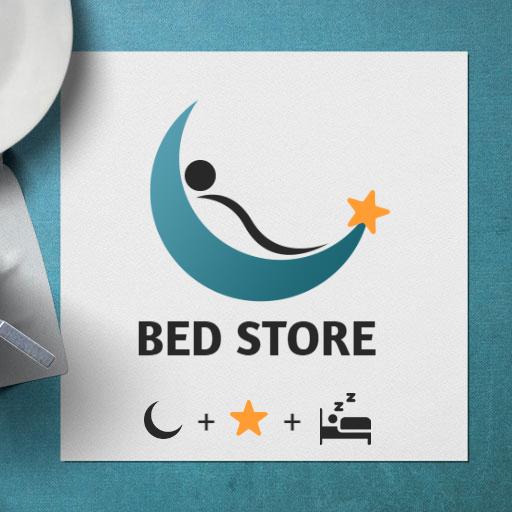 Restful Night's Sleep Inspired by Bed Store Logo Template