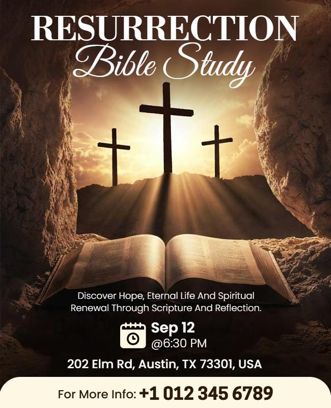 Resurrection Bible Study Event Flyer Template