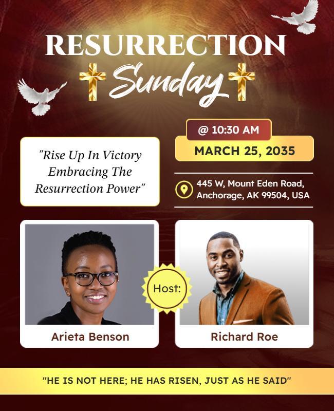 Resurrection Sunday Church Event Flyer Template