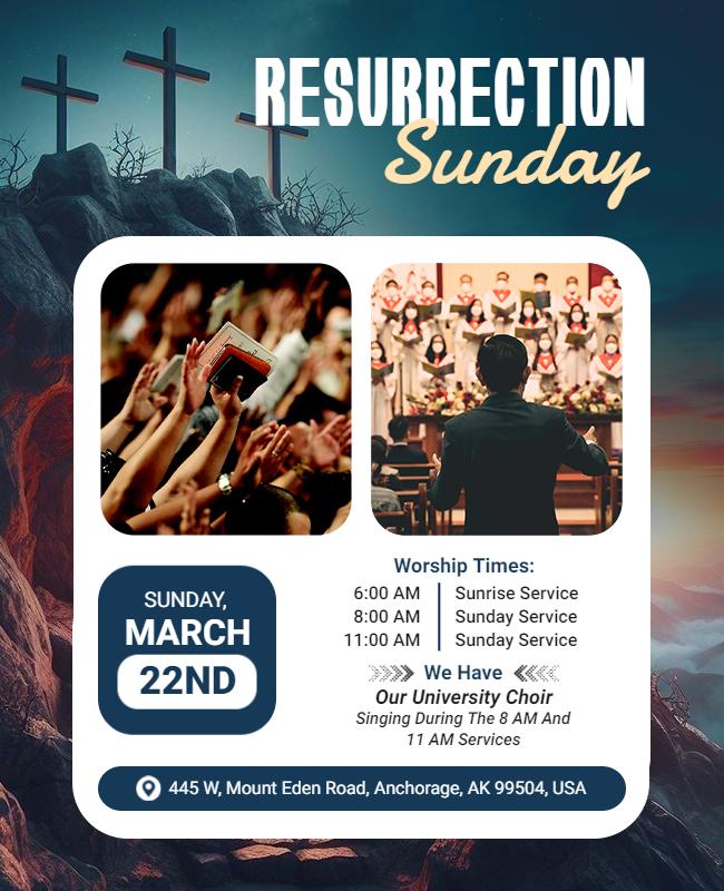 Resurrection Sunday Church Service Flyer Template