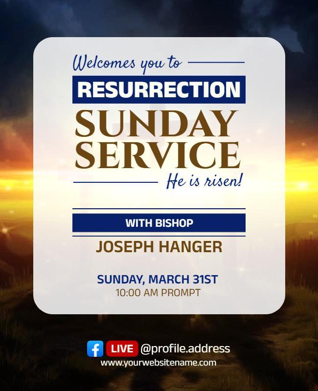 Resurrection Sunday Service Church Event Flyer Template