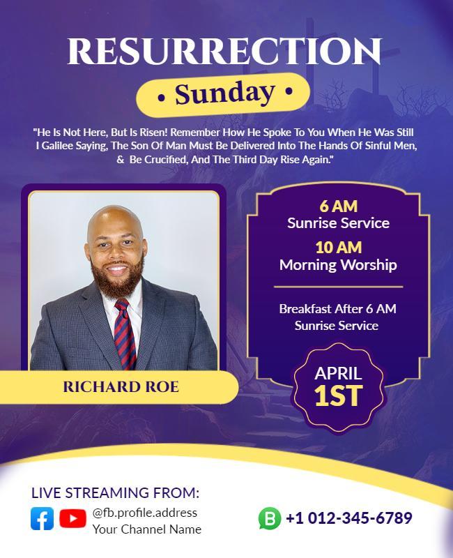 Resurrection Sunday Service Flyer Template