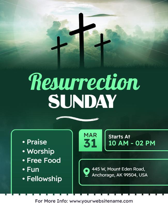 Resurrection Sunday Worship Event Flyer Template