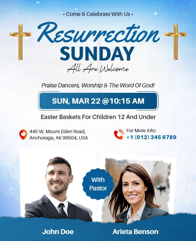 Resurrection Sunday Worship Service Flyer Template