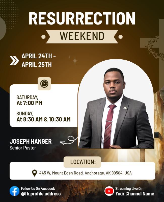 Resurrection Weekend Church Event Flyer Template