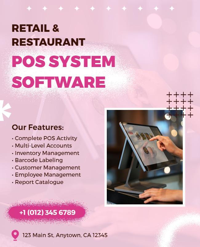 Retail and Restaurant Pos Software Flyer Template