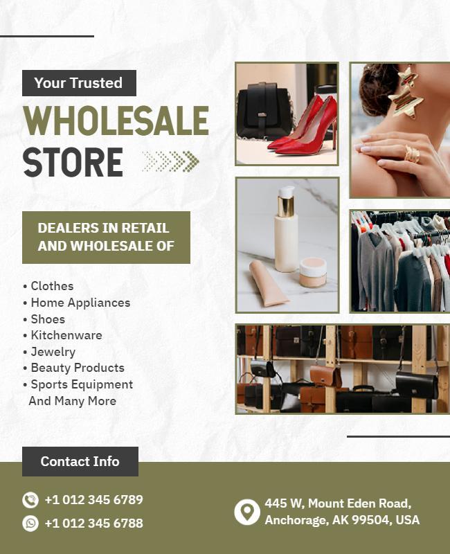 Retail and Wholesale Store Promotion Flyer Template