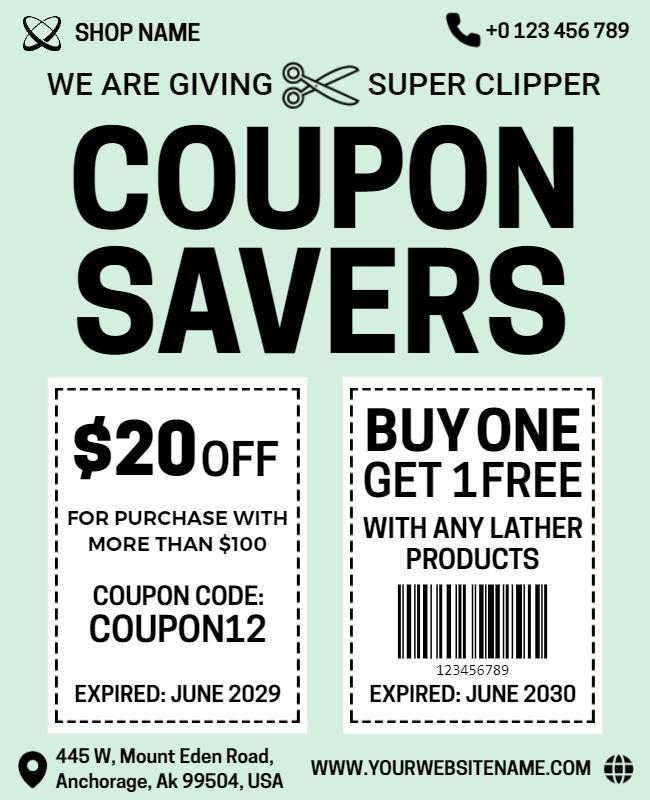 Retail Coupon Discount Promotion Flyer Template