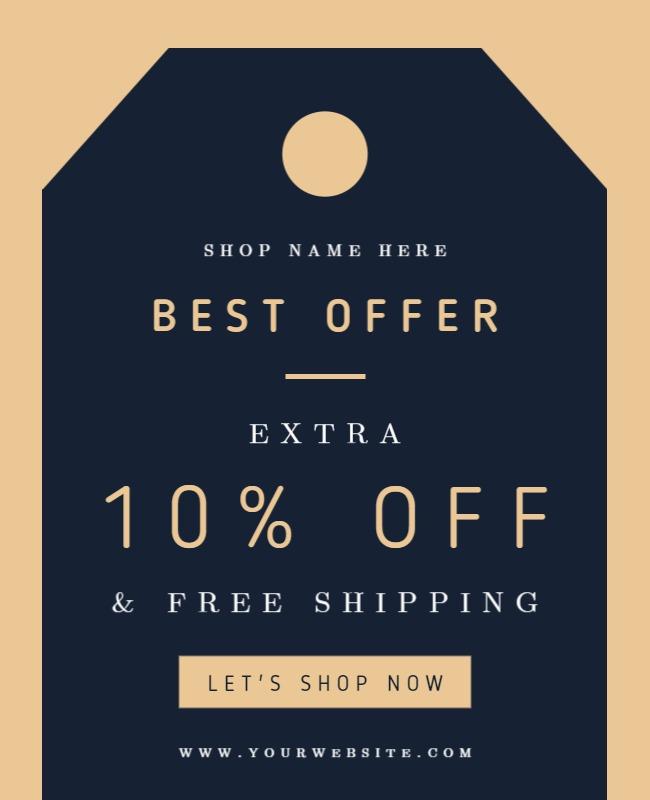 Retail Discount and Free Shipping Offer Flyer Template