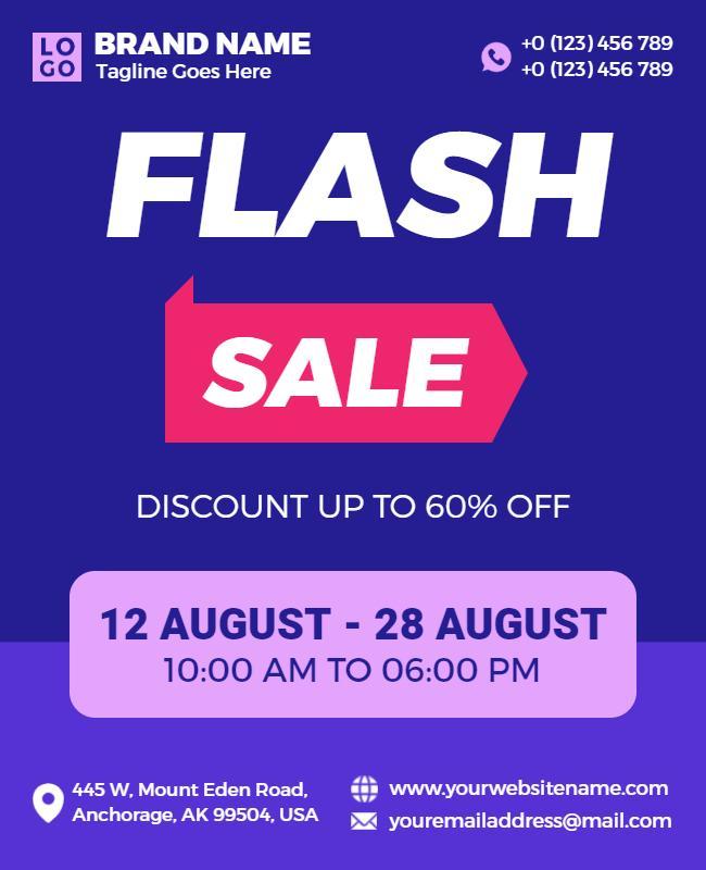 Retail Flash Sale Announcement Flyer Template