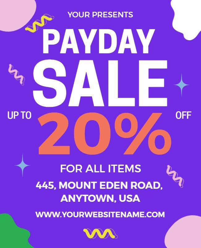 Retail Payday Sale Promotional Flyer Template