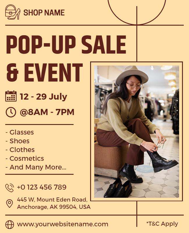 Retail Pop Up Sale and Event Flyer Template