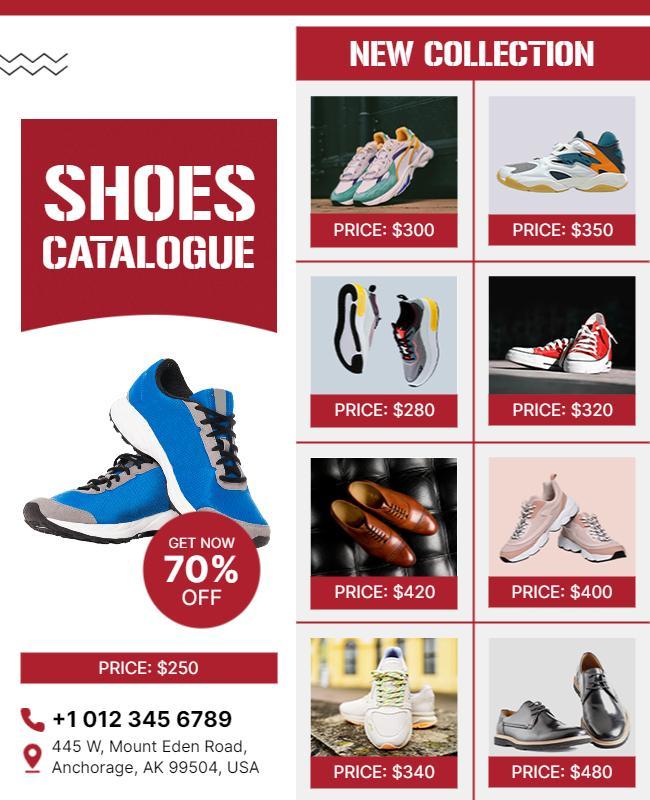 Retail Shoe Catalogue Promotional Flyer Template