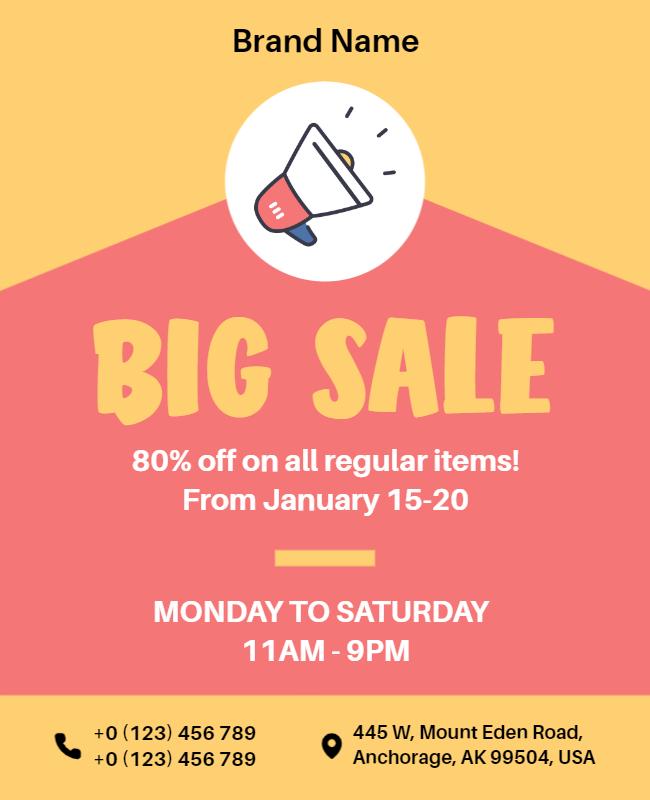 Retail Store Big Sale Announcement Flyer Template