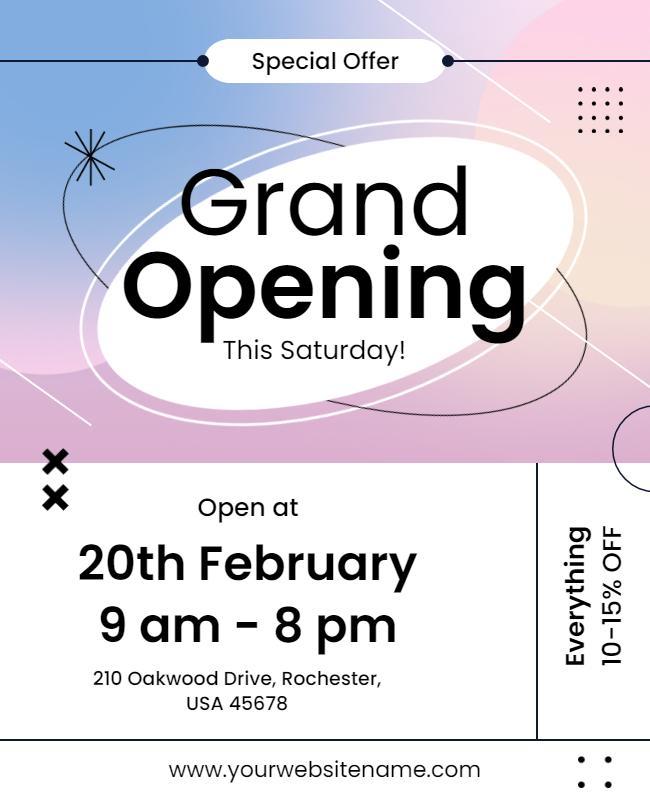 Modern Pastel Grand Opening Special Offer Flyer Template