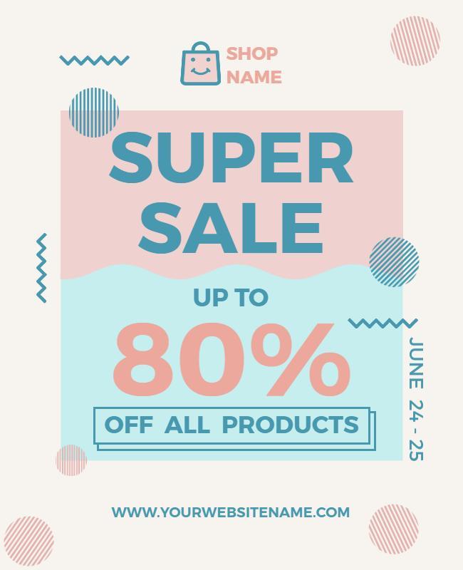 Retail Store Super Sale Discount Flyer Template