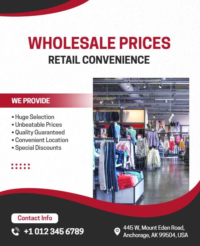 Retail Wholesale Store Promotional Flyer Template