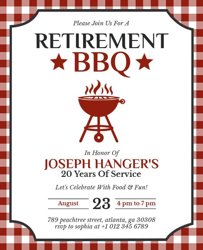 Retirement BBQ Celebration Flyer Template