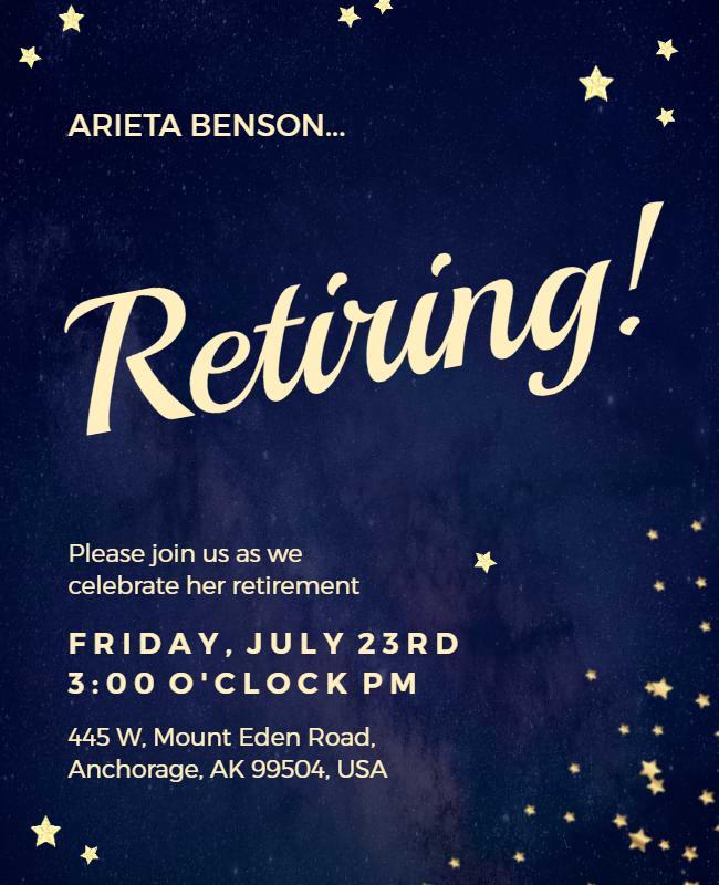 Retirement Celebration Announcement Flyer Template