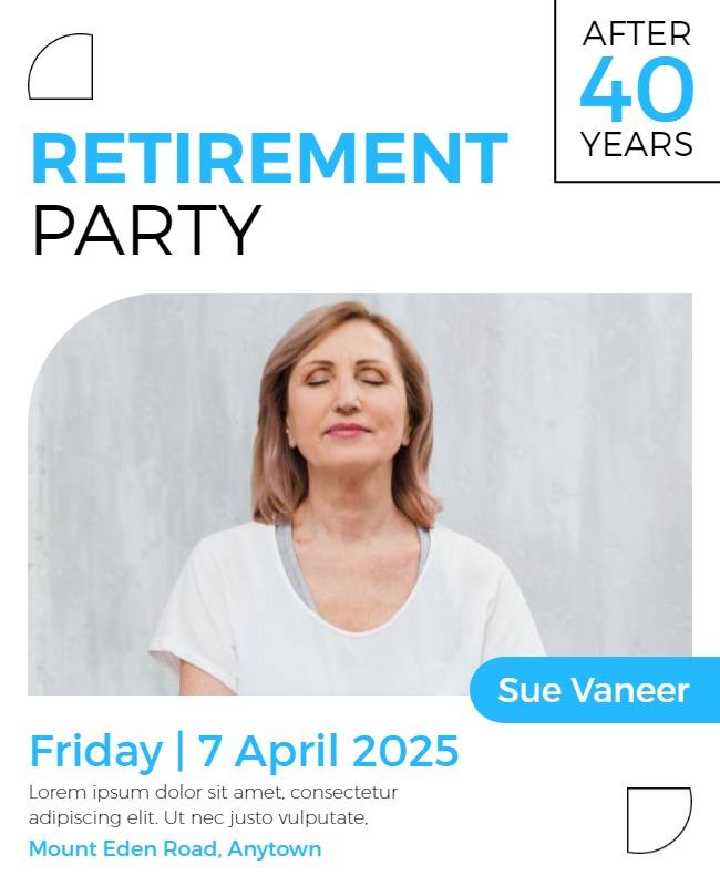 Retirement Celebration Event Party Flyer Template