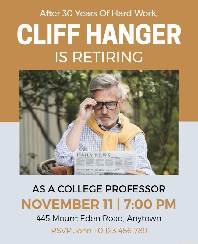 Retirement Celebration for College Professor Flyer Template