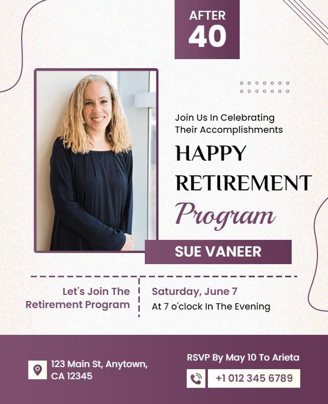 Retirement Celebration Invitation Flyer Template