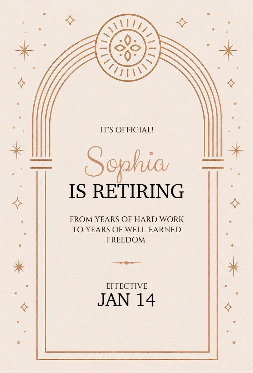 Retirement Celebration Official Announcement Template