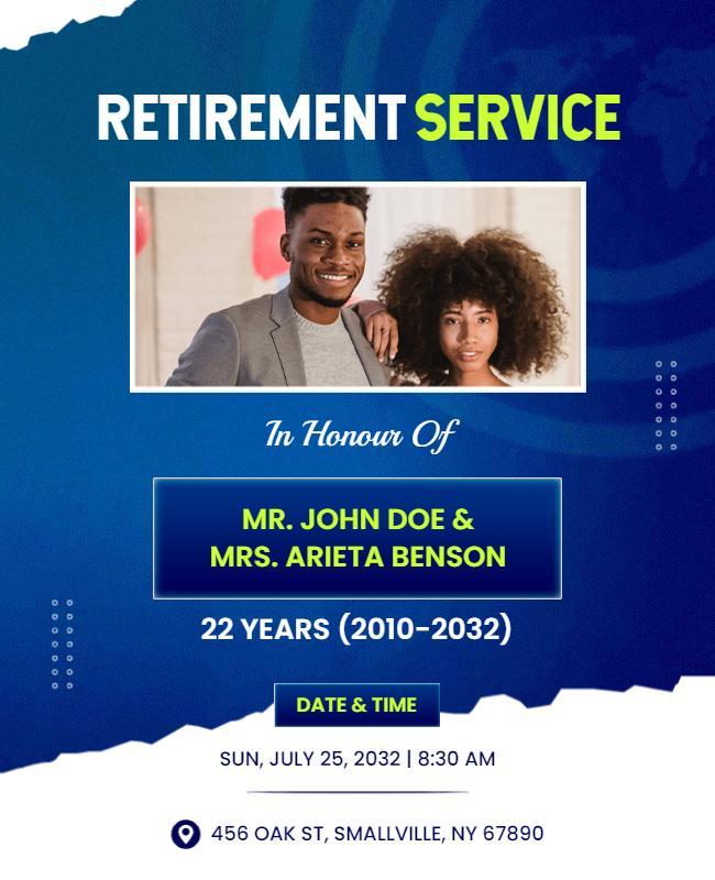 Retirement Celebration Service Event Flyer Template