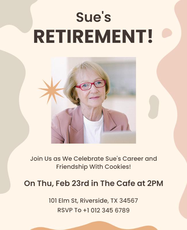 Retirement Celebration with Cookies Flyer Template