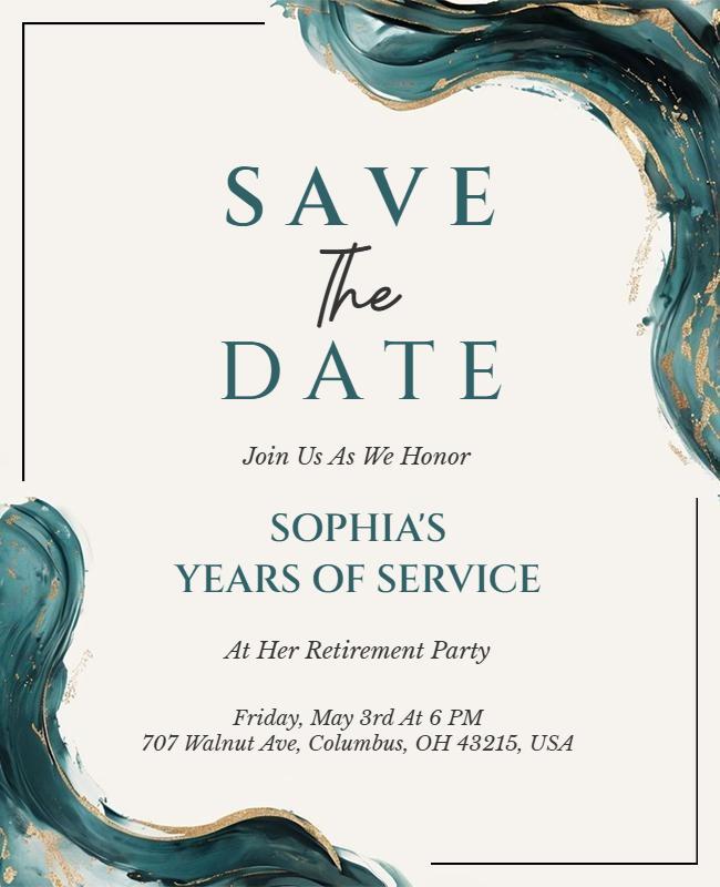 Retirement Party Save the Date Flyer Template