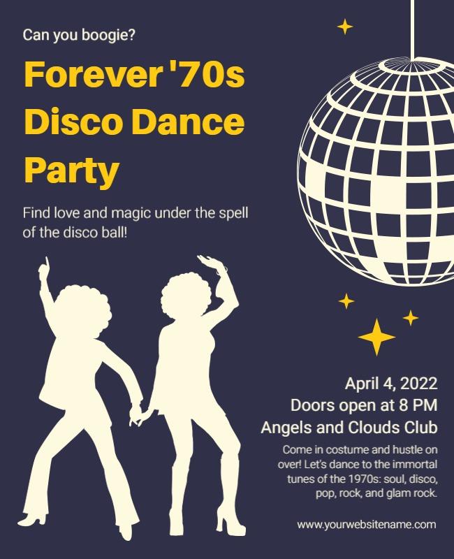 Retro 1970s Disco Dance Party Flyer Template