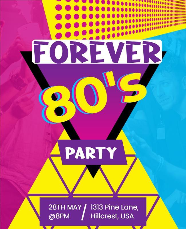 Retro 80s Themed Party Flyer Template