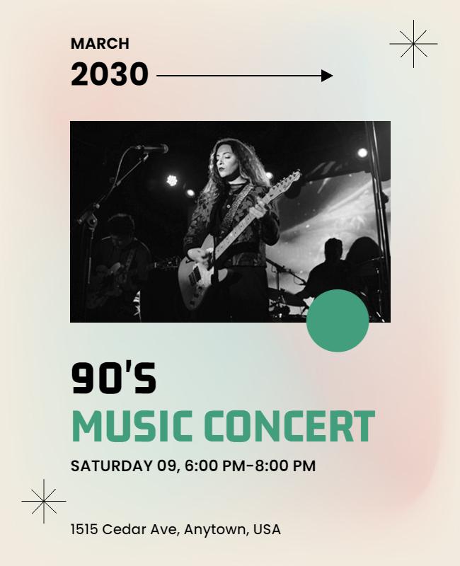 Retro 90's Music Concert Event Poster Template