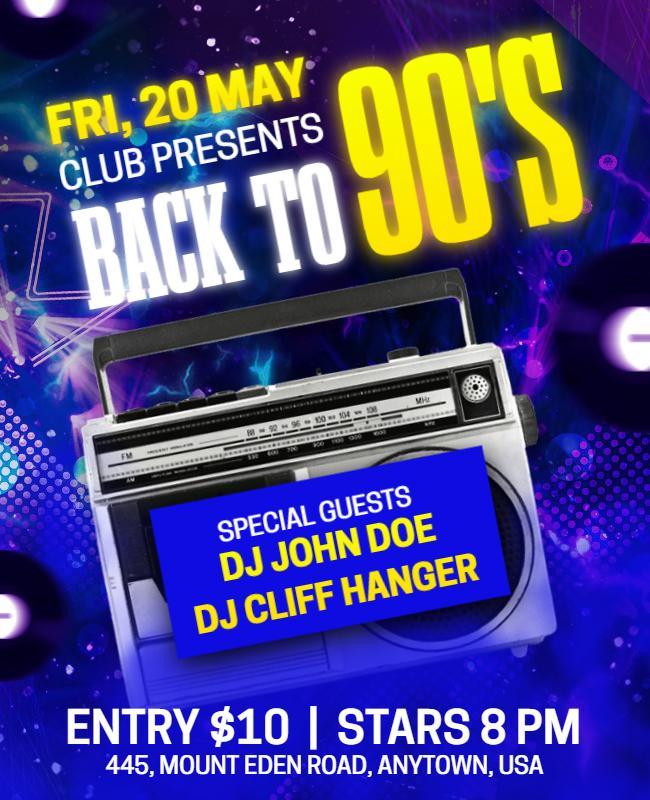 Retro 90s Music Night Event Flyer Template