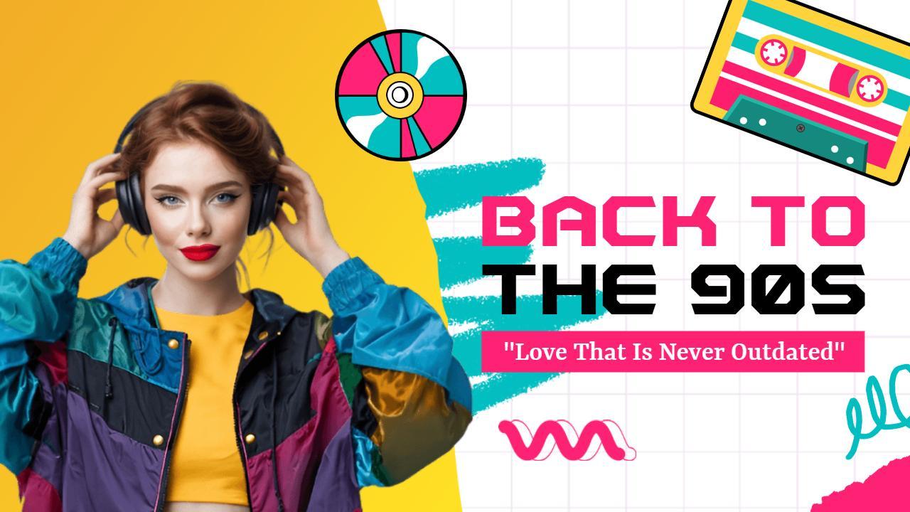 Retro 90s Music Vibe Colorful YouTube Thumbnail Template