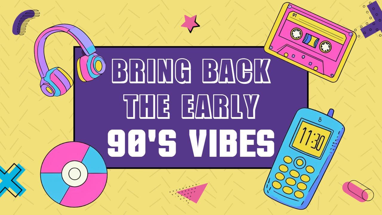 Retro 90s Nostalgia Party Trending YouTube Thumbnail Template