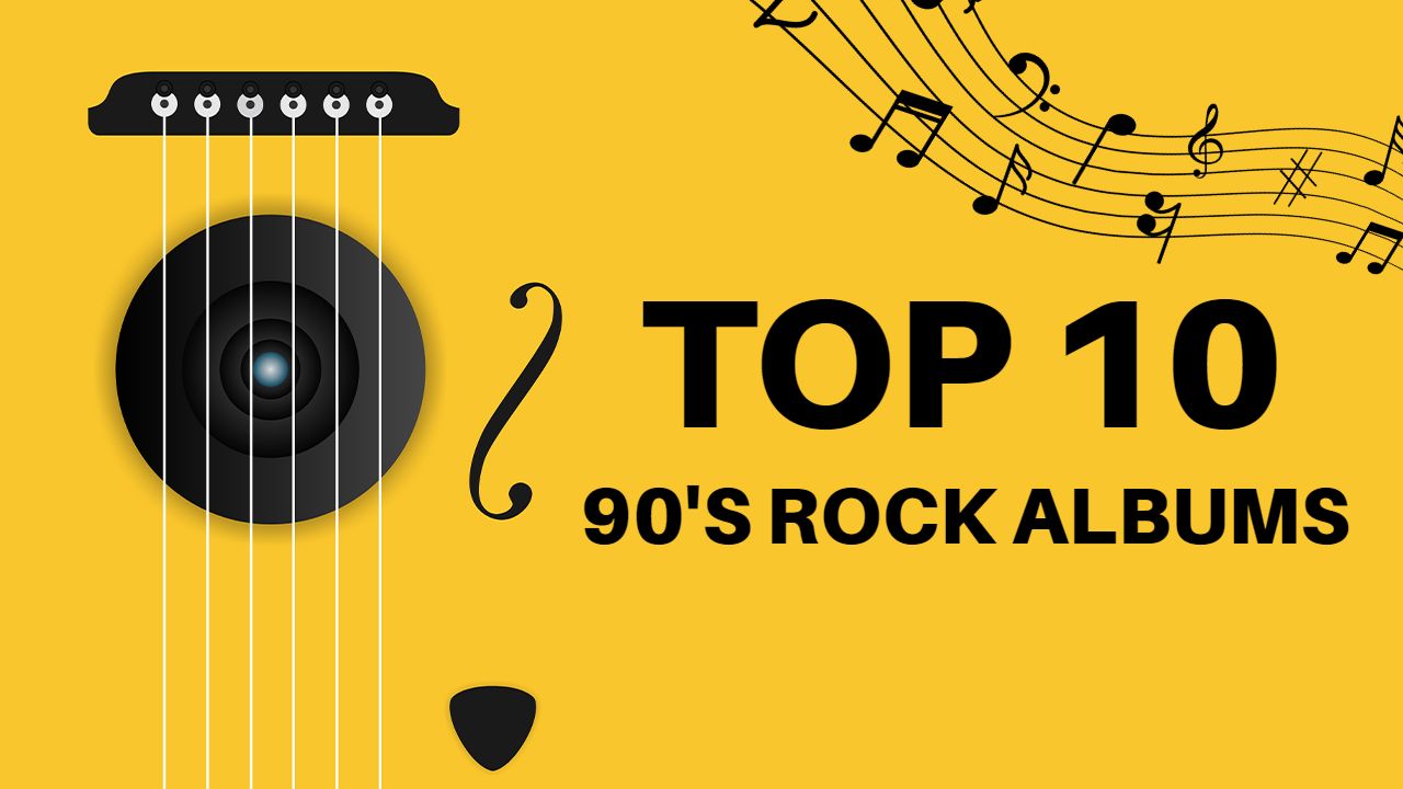 Retro 90's Rock Albums Countdown Music YouTube Thumbnail Template
