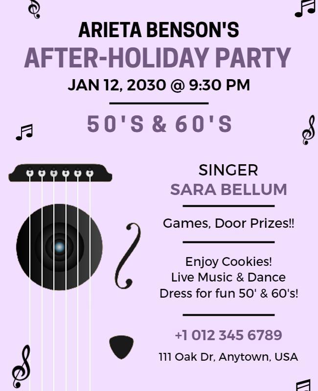 Retro After Holiday Party Event Flyer Template