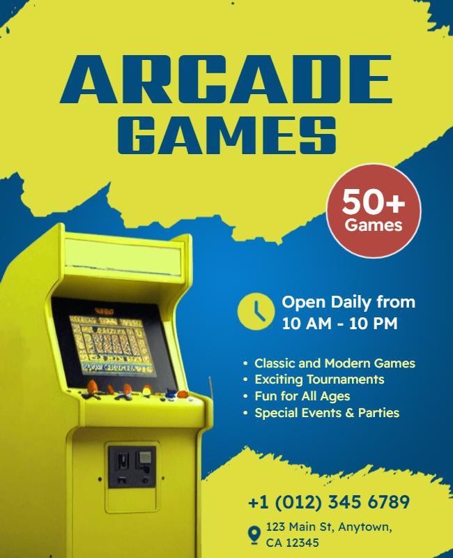 Retro Arcade Games Event Flyer Template