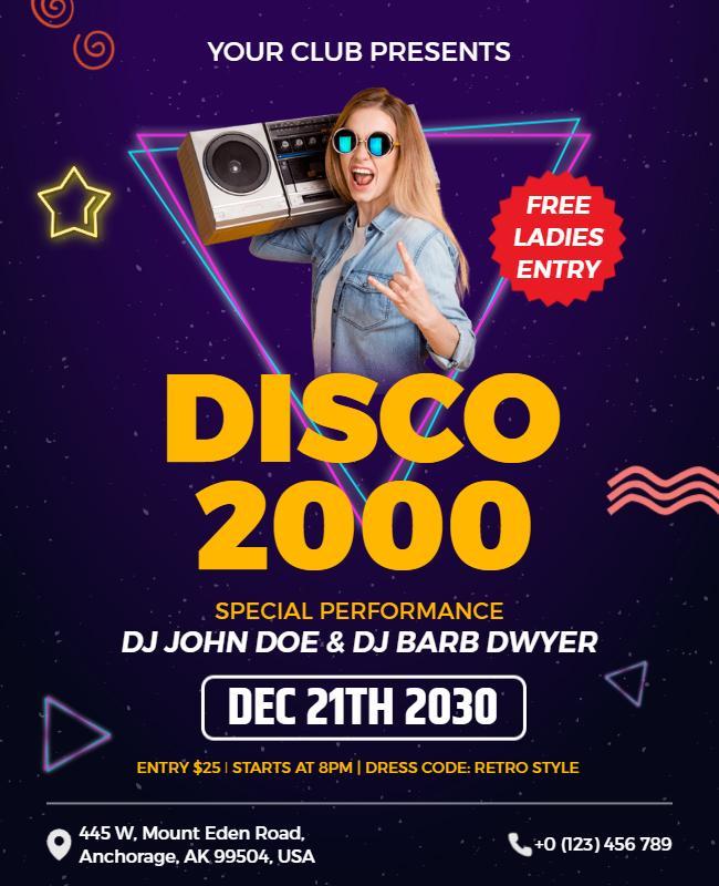 Retro Disco Dance Party Flyer Template