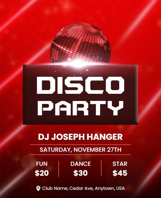 Retro Disco Night Party Flyer Template