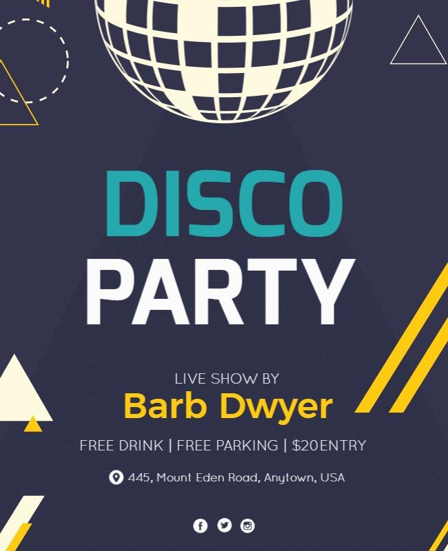 Retro Disco Party Event Flyer Template