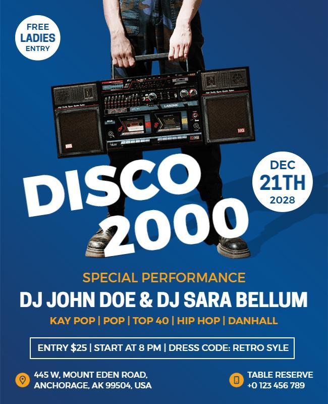 Retro Dj Night Event Flyer Template