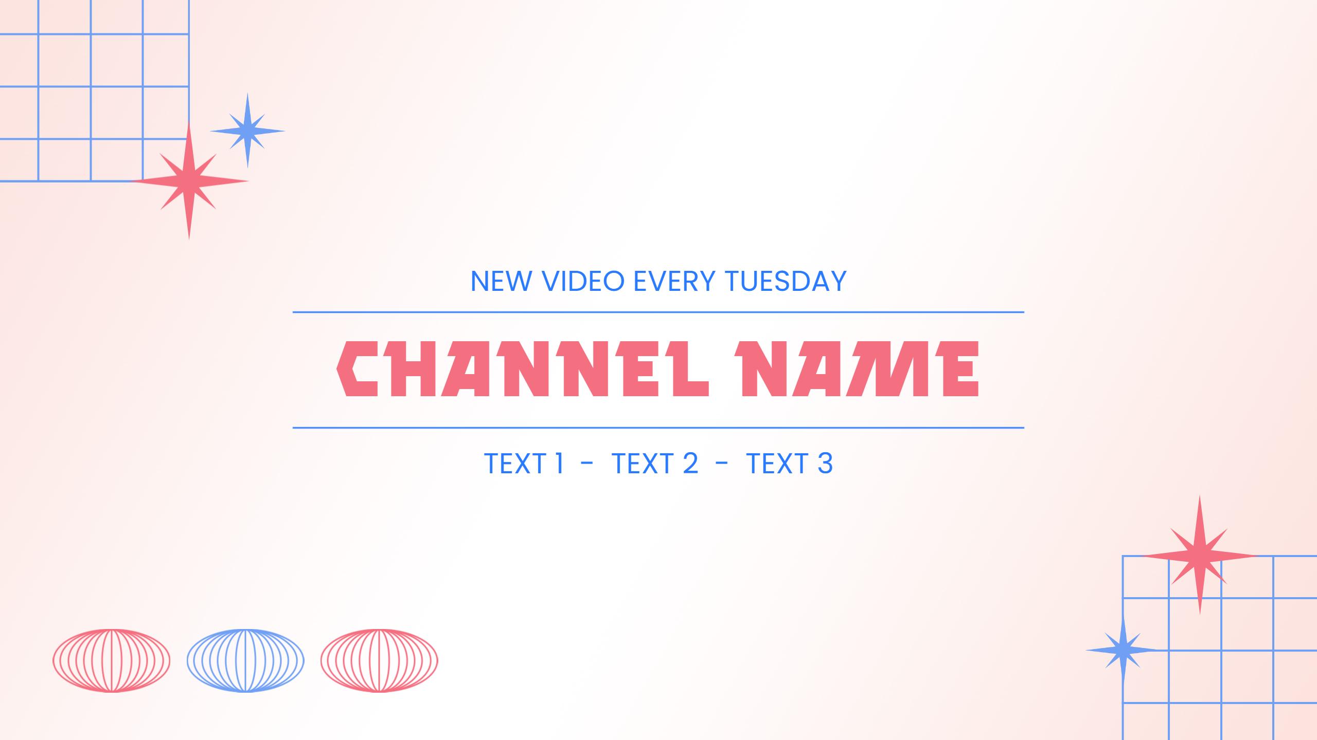 Retro Geometric Decor with Pastel Colors YouTube Banner Template