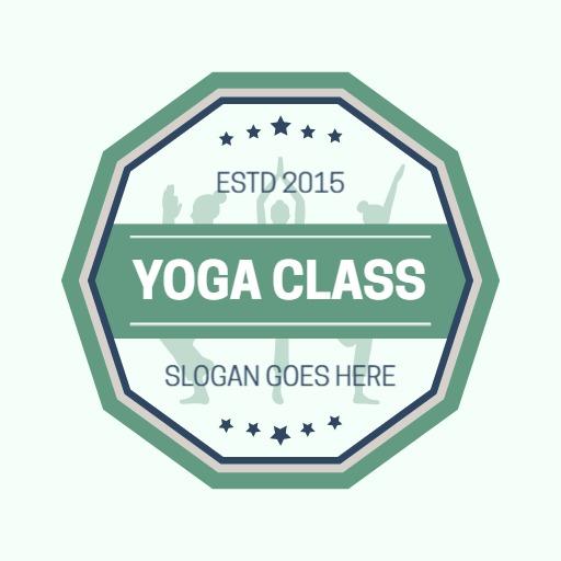 Retro Green Emblem Design for Yoga Class Branding Logo Template